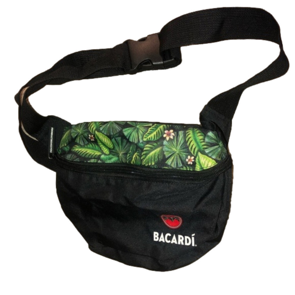 𝅺new Bacardi Tropical Floral Print Fanny Pack Waist Bum Bag Adjustable Strap OS